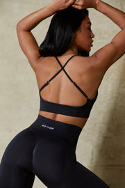 Definition - Low Back Define Luxe Sports Bra in Black - iAM Fashions
