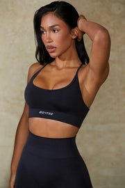 Definition - Low Back Define Luxe Sports Bra in Black - iAM Fashions