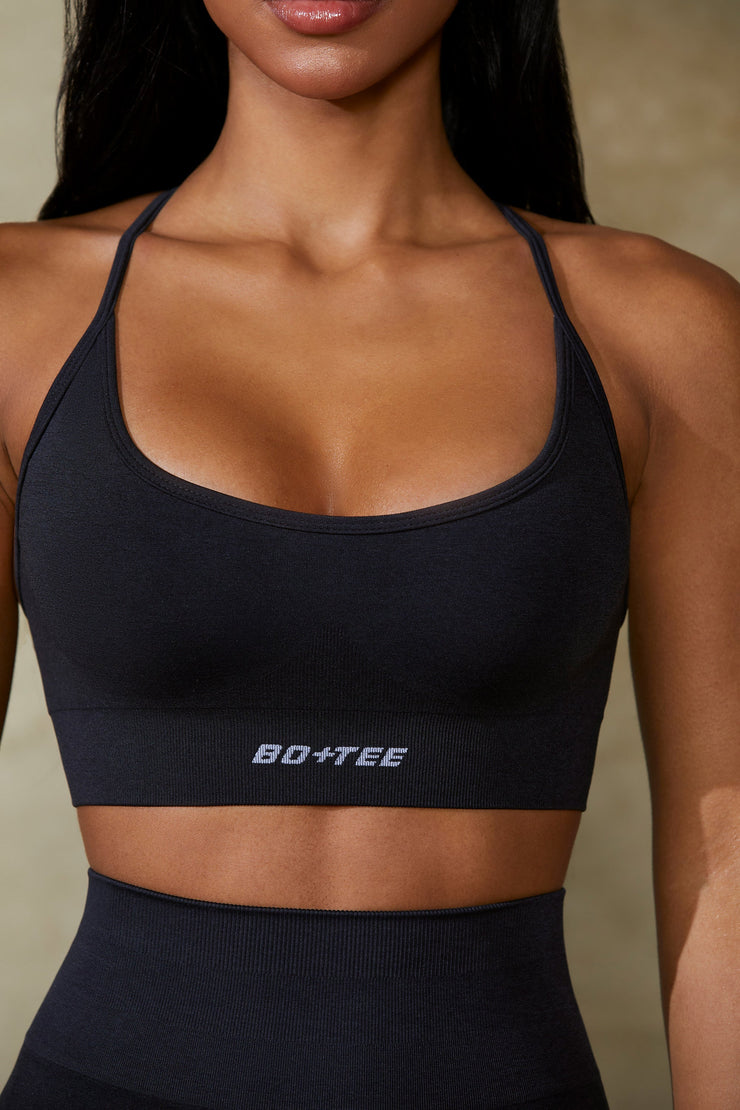 Definition - Low Back Define Luxe Sports Bra in Black - iAM Fashions