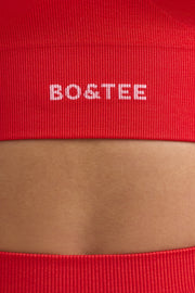 Define Luxe Halterneck Sports Bra in Poppy Red - iAM Fashions