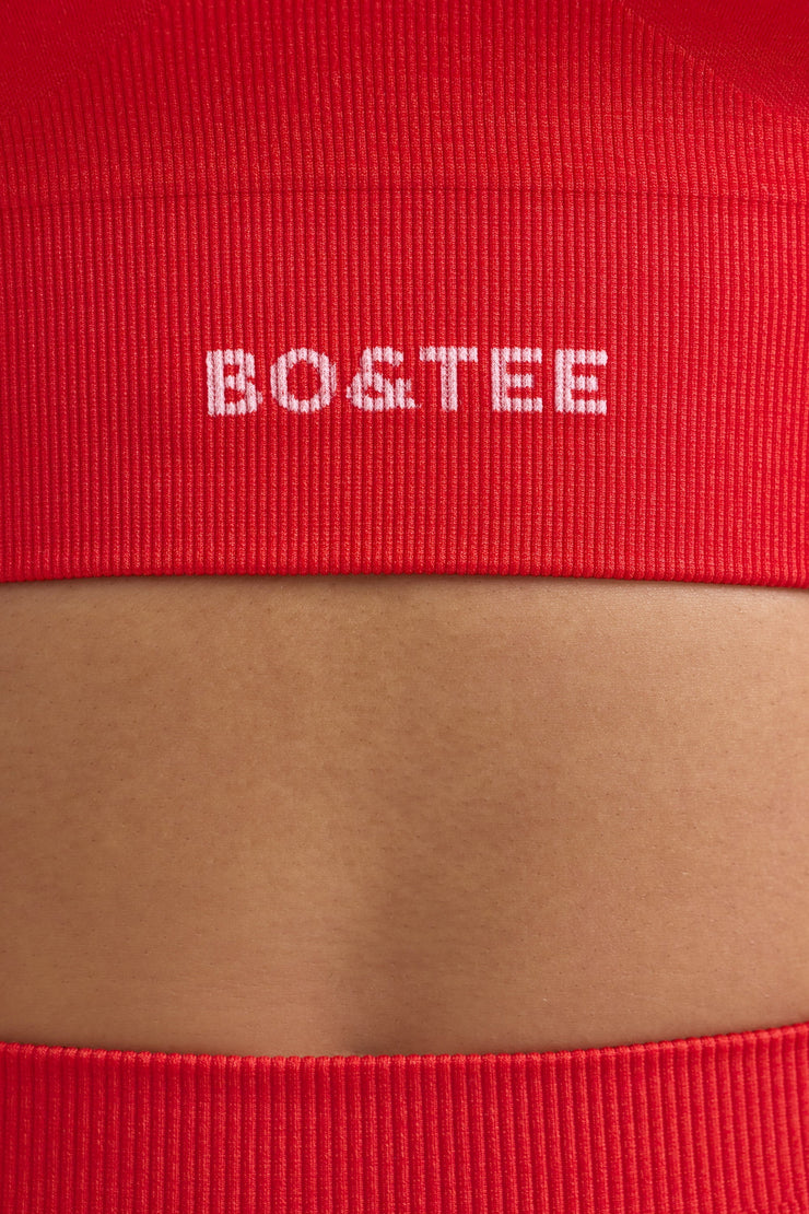 Define Luxe Halterneck Sports Bra in Poppy Red - iAM Fashions