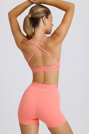 Soft Active Cross-Back Sports Bra in Coral - iAM Fashions