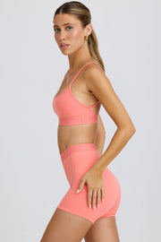Soft Active Cross-Back Sports Bra in Coral - iAM Fashions