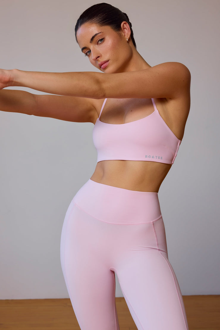UltraFlex Cross-Back Sports Bra in Soft Pink - iAM Fashions