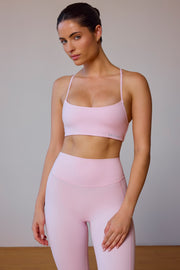 UltraFlex Cross-Back Sports Bra in Soft Pink - iAM Fashions