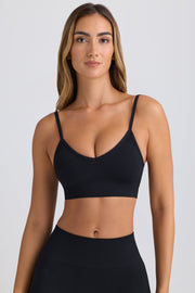 Super Sculpt Seamless Scoop-Back Sports Bra in Black - iAM Fashions
