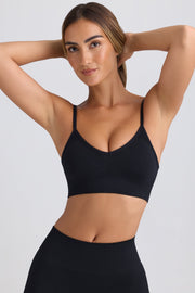 Super Sculpt Seamless Scoop-Back Sports Bra in Black - iAM Fashions