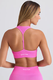 Super Sculpt Seamless T-Back Sports Bra in Sugar Pink - iAM Fashions