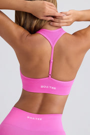 Super Sculpt Seamless T-Back Sports Bra in Sugar Pink - iAM Fashions